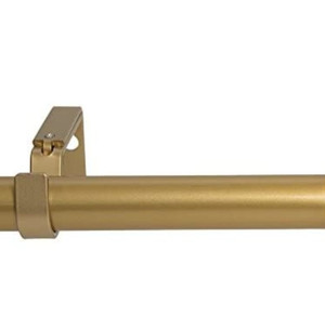 lot 49250 image: Meriville 1-Inch Diameter Dobson End Cap Single Window Treatment Curtain Rod, 28-Inch to 48-Inch, Royal Gold
