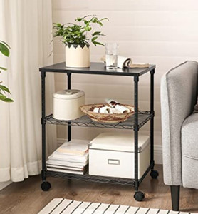 lot 49273 image: Songmics Printer Stand, 3-Tier, Black