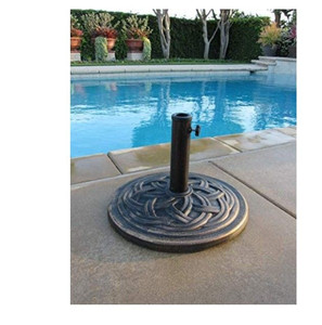 lot 49316 image: DC America 18 Round Cast Stone Umbrella Base, Bronze Finish