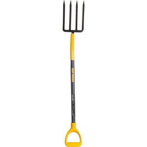 lot 49405 image: Forged 4-Tine Floral Spading Fork with D-Grip on Hardwood Handle