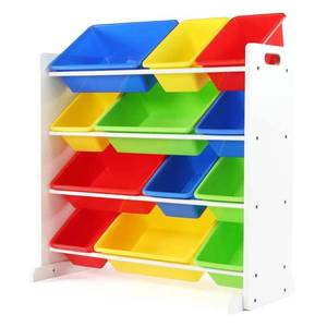 lot 49409 image: Humble Crew Kids Toy Storage Organizer with 8 Plastic Bins, Multiple Colors