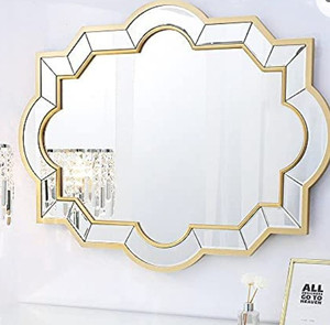 lot 49461 image: Chende 36 X 28 Inches Gold Mirror Wall Decor, Large Decorative Wall Mirror