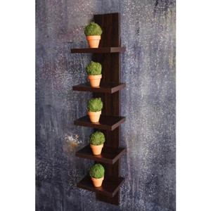 lot 24864 image: Contempo - Walnut Grain Laminate MDF Utility Column Spine Wall Shelf (6 in. W x 30 in. H) - Retail $32.99
