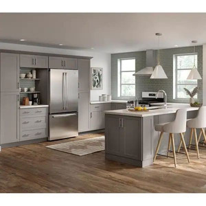 lot 24872 image: Hampton Bay - Cambridge Shaker Assembled (12 in. x 35 in. x 25 in.)  Base Cabinet with Soft Close Full Extension Drawer in Gray - Retail $213.89