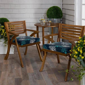lot 24880 image: Reef Royal Square Slab Outdoor Seat Cushions (Set of 4) -19 in. x 19 in. x 3 in.- Retail $164.00
