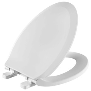 lot 24903 image: American Standard - Cadet Slow Close Elongated Closed Front Toilet Seat with EverClean in White - Retail $45.00