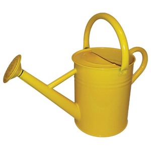 lot 24942 image: Gardman - Galvanized Steel Watering Can 1-Gallon-Sunshine Yellow - Retail $39.50