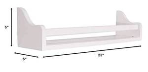 lot 28869 image: Kids Bookshelf Wall Mounted  22 Children�s Nursery Floating Shelf Toddler Book Case Furniture Baby Rack Storage Reversible Large White Wooden Shelves Toys Display Organizer Easy Install