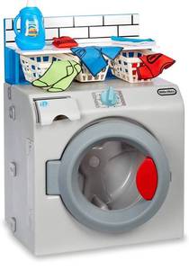 lot 28887 image: Little Tikes First Washer Dryer - Realistic Pretend Play Appliance for Kids, Interactive Toy Washing Machine with 11 Laundry Accessories, Unique Toy, Ages 2