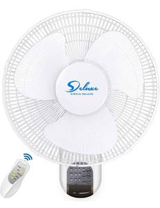 lot 28910 image: Simple Deluxe 16 Inch Adjustable Tilt, Digital Household Wall Mount Fans, 90 Degree, 3 Speed Settings, 1 Pack, White, 1-Pack, HIFANXWALLDIGIT16V5
