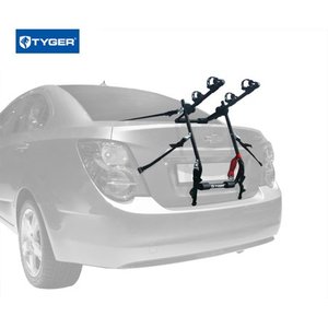 lot 29839 image: Tyger Auto TG-RK2B202B Deluxe Black 2-Bike Trunk Mount Bicycle Carrier Rack. (Compatible with most SedansHatchbacksMinivans and SUVs.)