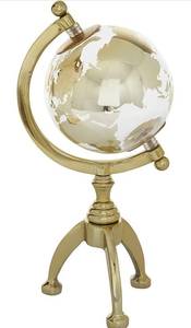 lot 29853 image: Deco 79 Glam Aluminum Globe Globe, 5 x 5 x 13, Gold