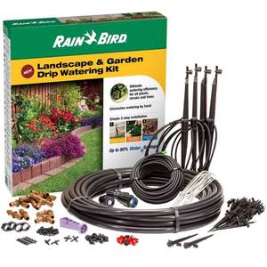 lot 29870 image: Rain Bird LNDDRIPKIT Drip Irrigation Landscape & Garden Watering Kit with Drippers, Micro-Bubblers and Micro-Sprays