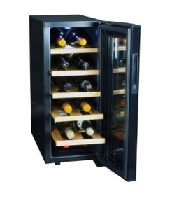 lot 73582 image: Urban Series Deluxe 12 Bottle Wine Cooler with Beech Wood Racks, 1 Cubic