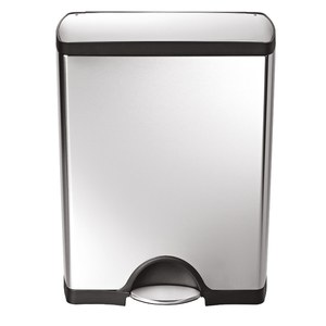 lot 73585 image: simplehuman Brushed Stainless Steel 50 Liter Fingerprint Proof Rectangular Step Trash Can