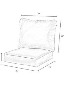 lot 73603 image: Palm Tall Deep Cushion With Red Fire Cover