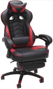 lot 73606 image: RESPAWN 110 Racing Style Gaming Chair, Reclining Ergonomic Chair with Footrest, in Red