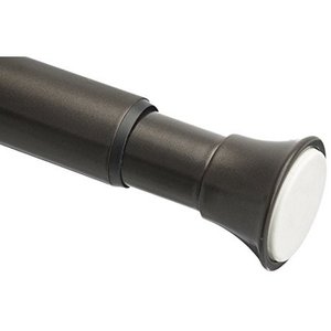 lot 30612 image: Basics Tension Curtain Rod, Adjustable 36-54 Width, Bronze Finish