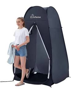 lot 30625 image: WolfWise 6.6FT Portable Pop Up Shower Privacy Tent Spacious Dressing Changing Room for Toilet Camping Biking Beach