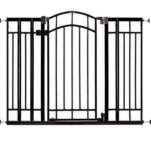 lot 30629 image: Summer Multi-Use Decorative Extra Tall Walk-Thru Baby Gate, Fits Openings 28.5 to 48 Wide, Black Metal, for Doorways and Stairways, 36 Tall Baby and Pet Gate, Black, One Size