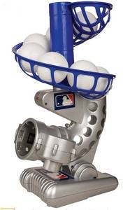 lot 30631 image: Franklin Sports MLB Electronic Baseball Pitching Machine - Height Adjustable - Ball Pitches Every 7 Seconds - Includes 6 Plastic Baseballs