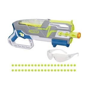 lot 30652 image: Nerf Hyper Siege-50 Pump-Action Blaster and 40 Nerf Hyper Rounds, 110 FPS Velocity