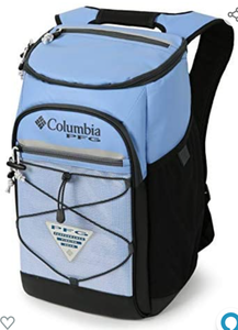 lot 34202 image: Columbia PFG Roll Caster 30 Can Insulated Backpack Cooler, White Cap