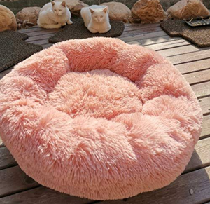 lot 34204 image: MIXJOY Orthopedic Dog Bed Comfortable Donut Cuddler Round Dog Bed Ultra Soft Washable Dog and Cat Cushion Bed (Pink, 30)