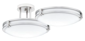 lot 34215 image: Lithonia Lighting 11750 BN M4 Saturn Round 2 Energy Star 13-Inch Semi Flush Light, Brushed Nickel