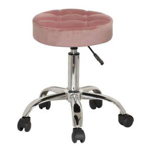 lot 34226 image: Hillsdale Nora Tufted Adjustable Backless Vanity Office Stool with Casters