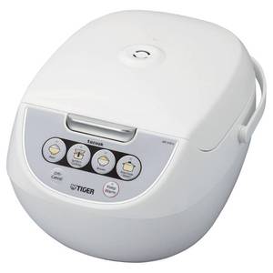 lot 34241 image: Tiger Corporation JBV-A10U-W 5.5-Cup Micom Rice Cooker with Food Steamer and Slow Cooker - White