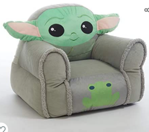 lot 34243 image: Star Wars The Mandalorian Featuring The Child Figural Bean Bag Chair with Sherpa Trim, Ages 3