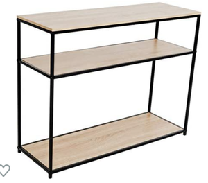 lot 34253 image: C-Hopetree Console Entry Table for Entryway Hallway Sofa - Storage Shelves - Black Metal