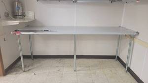 lot 14592 image: 8ft Elkay Stainless Steel Prep Table