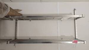 lot 14608 image: Amco Stainless-Steel 2-Tier Wall Mount Shelving