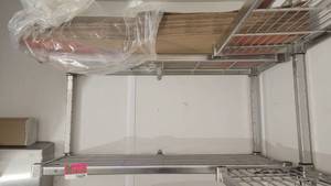 lot 14609 image: Amco Stainless-Steel 2-Tier Wall Mount Shelving