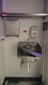 lot 14699 image: Stainless Steel Handwashing Sink W Soap Dispenser and Towel Dispenser