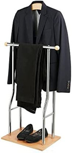 lot 4543 image: Mind Reader Clothing Valet Rack Suit Stand, Silver