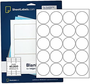 lot 4558 image: laser ink jet white labels (2 round for printing stickers) 500 labels
