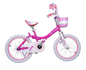lot 4571 image: RoyalBaby Girls Kids Bike Jenny Bunny 20 Inch Bicycle Kickstand White wheels varies from stock photos no basket