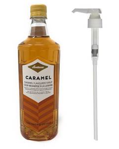 lot 4585 image: Fontana Caramel 1 Liter Syrup Bottle from Starbucks for Coffee and Tea