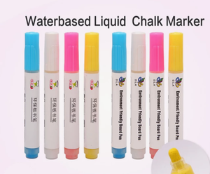 lot 4590 image: Flashcolor 5PCSlot Eco-friendly Reusable Dustless Liquid Non-dust Chalk Marker Pen Blackboard Greenboard Marker Pen for Teacher color may vary from stock photo