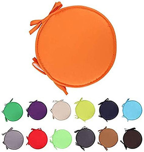 lot 4592 image: AILONCH IndoorOutdoor Chair Pads Round Seat Cushions Garden Patio Home Cushions - Diameter 38cm (4pcs,Orange)