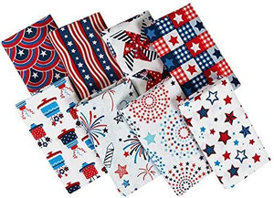 lot 4595 image: Chuanshui 8pcs 21.6 x 18.5 inches (55 x 47 cm) Quilting Fabric No Repeat Design 100% Cotton Precut Fat Quarters Fabric Bundles for DIY Sewing Crafting Patchwork .(Star Series)