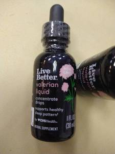 lot 4601 image: Live Better Valerian Liquid Concentrate Drops Herbal Supplement - 1 Floz 30ml