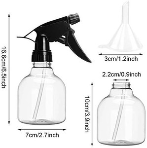 lot 4607 image: Spray Bottles 2 pack 8oz Empty Plastic Spray Bottle with Adjustable Nozzle for Hair and Cleaning Solutions