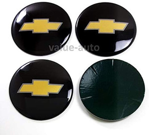 lot 4619 image: Armertek OCV88-B 4X Chevy Silverado Avalanche Suburban 1500 2500 Wheel Center Hub Caps Rim Alloy Dust Stickers Logo (Only Emblems) (Black)