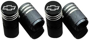 lot 4621 image: EVPRO Valve Stem Caps Tire Decorative Accessories Black 4 Pack Fit for Chevy