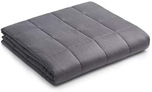 lot 4638 image: YnM Weighted Blanket �� Heavy 100% Oeko-Tex Certified Cotton Material with Premium Glass Beads (Dark Grey, 48x72 15lbs), Suit for One Person(140lb) Queenking