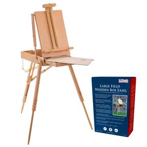 lot 4643 image: US ART SUPPLY CORONADO Large Field Wooden Box Easel 12 Storage Drawer Painting